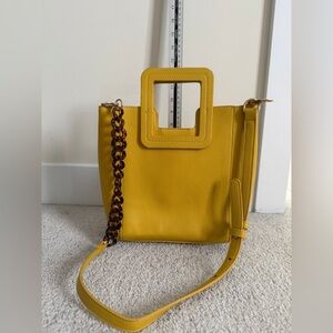Modern Yellow Shoulder Bag with Tortoise Chain